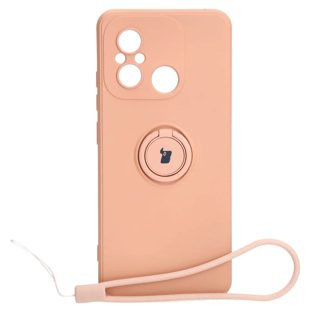 Bizon Case Silicone Ring Sq Xiaomi Redmi 12C light pink