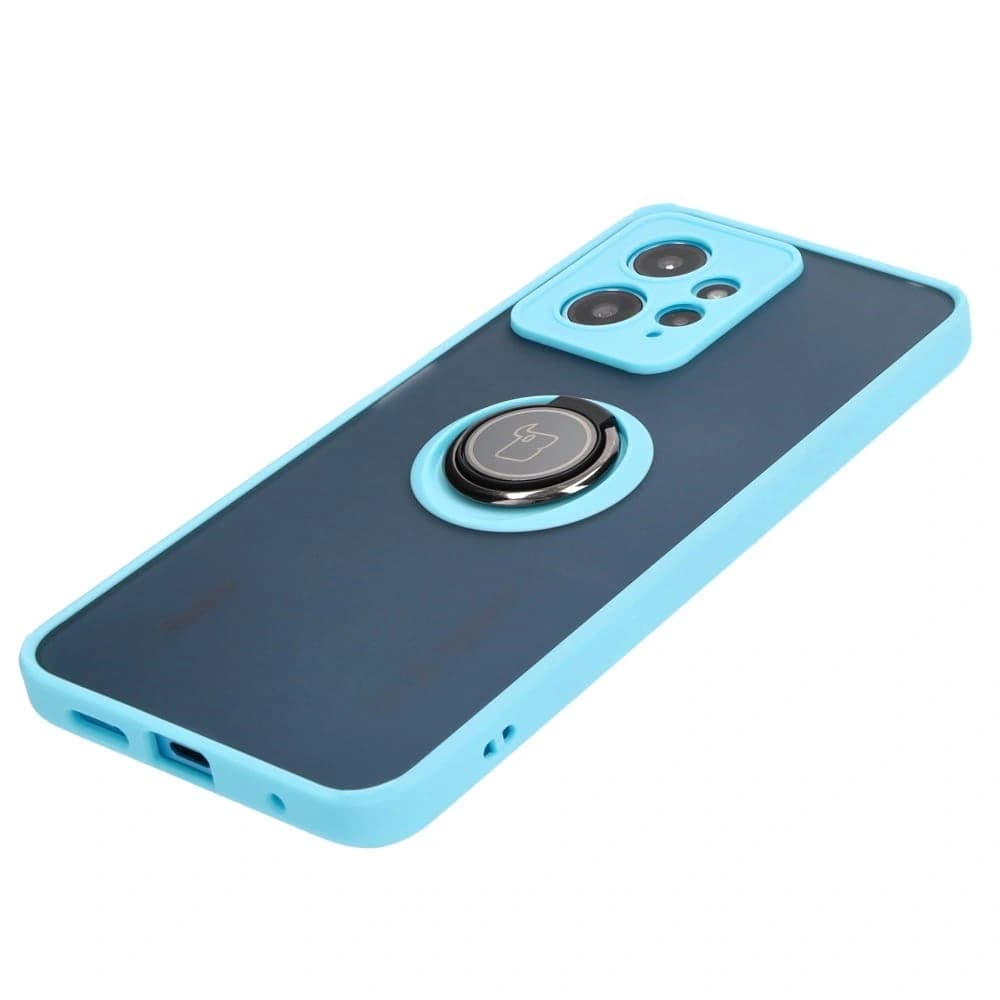 Bizon Case Hybrid Ring Xiaomi Redmi Note 12 4G smoky with a light blue frame - 3