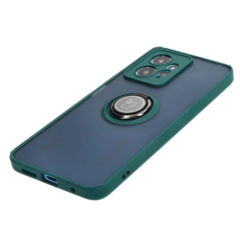 Bizon Case Hybrid Ring Xiaomi Redmi Note 12 4G smoky with a dark green frame - 3
