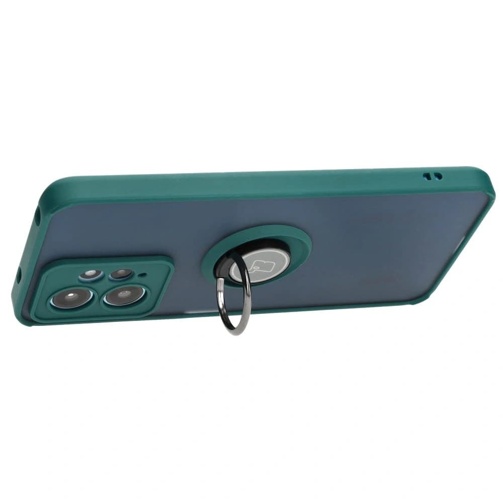 Bizon Case Hybrid Ring Xiaomi Redmi Note 12 4G smoky with a dark green frame - 5