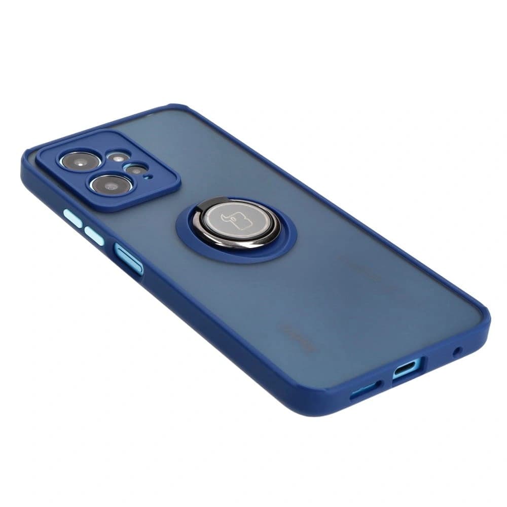 Bizon Case Hybrid Ring Xiaomi Redmi Note 12 4G füstös színű, sötétkék kerettel - 4
