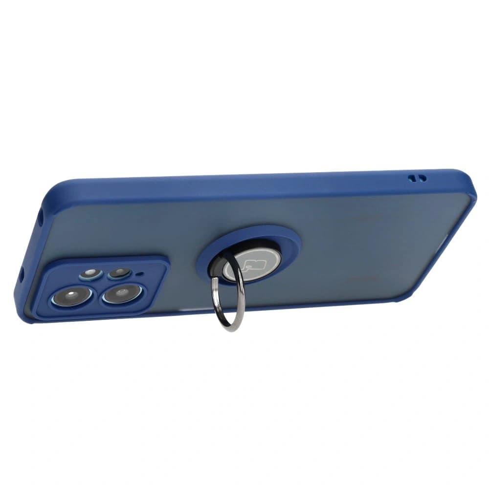Bizon Case Hybrid Ring Xiaomi Redmi Note 12 4G füstös színű, sötétkék kerettel - 5