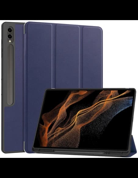 Bizon Case Tab Lizard Samsung Galaxy Tab S10 Ultra / S9 Ultra albastru marin