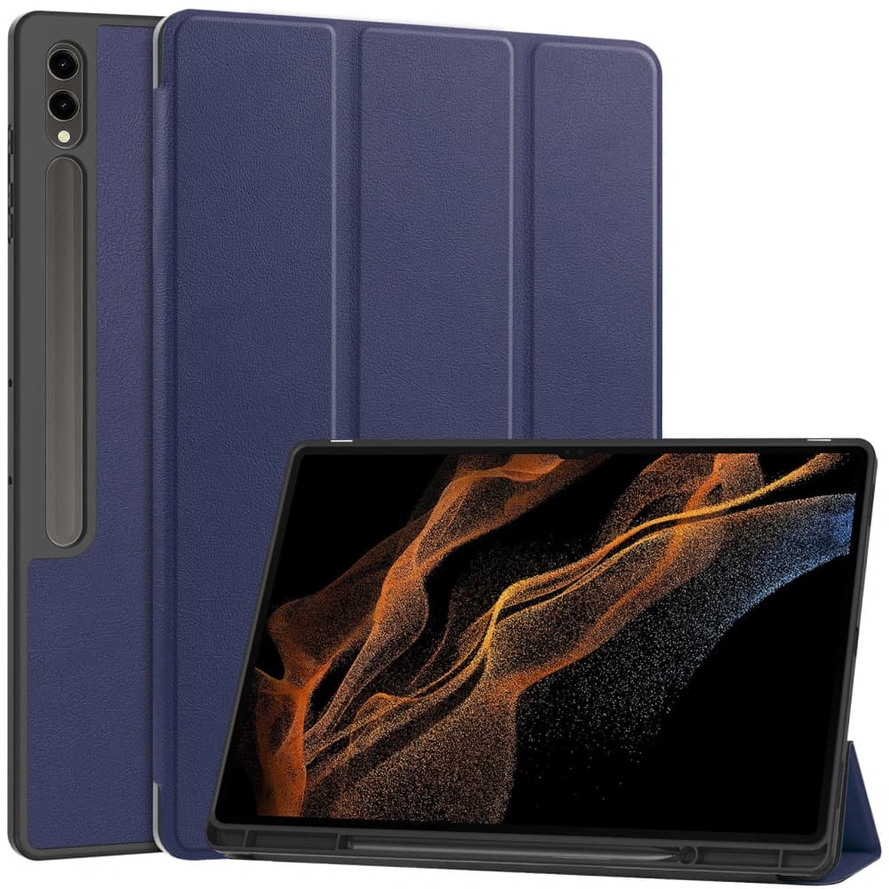 Bizon Case Tab Lizard Samsung Galaxy Tab S10 Ultra / S9 Ultra albastru marin