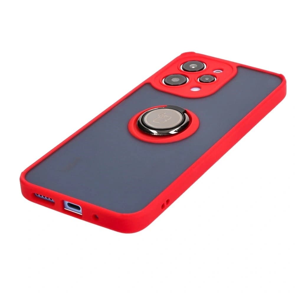 Bizon Case Hybrid Gyűrű Xiaomi Redmi 12 füstös piros kerettel - 3