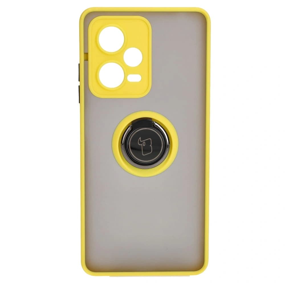 Bizon Case Hybrid Ring Xiaomi Redmi Note 12 Pro+ 5G smoky with a yellow frame - 2