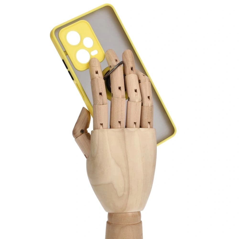 Bizon Case Hybrid Ring Xiaomi Redmi Note 12 Pro+ 5G smoky with a yellow frame - 8