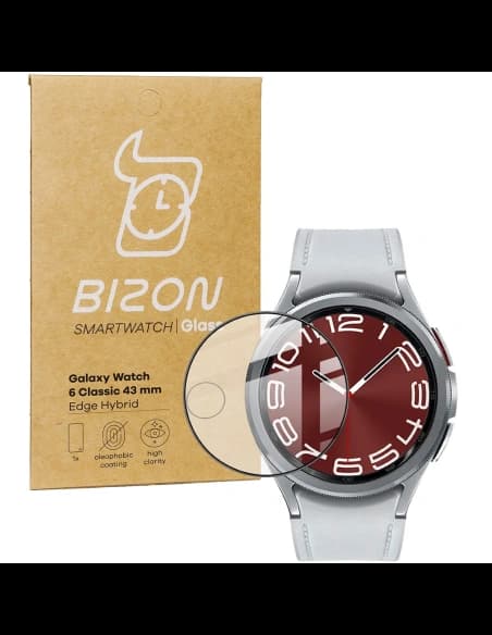 Bizon Glass Watch Edge Hybrid Samsung Galaxy Watch 6 Classic 43mm negru