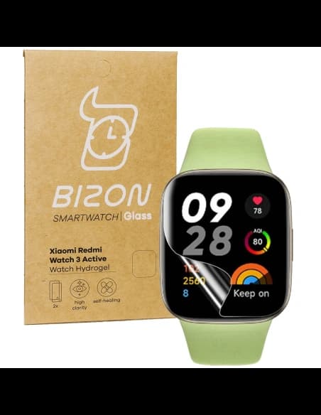 Bizon Glas Uhr Hydrogel Redmi Uhr 3 Aktiv [2 PACK] (Uhr)