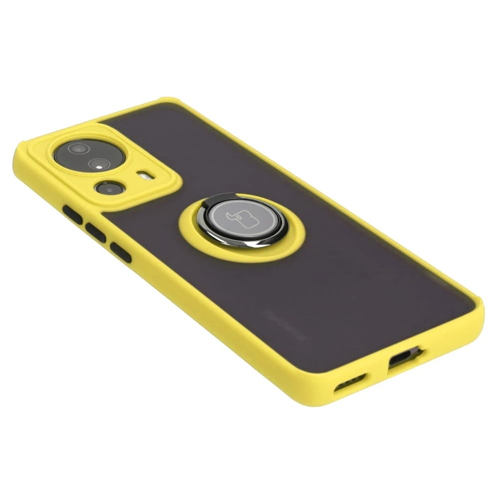Bizon Case Hybrid Ring Xiaomi 13 Lite fumuriu cu un cadru galben - 4
