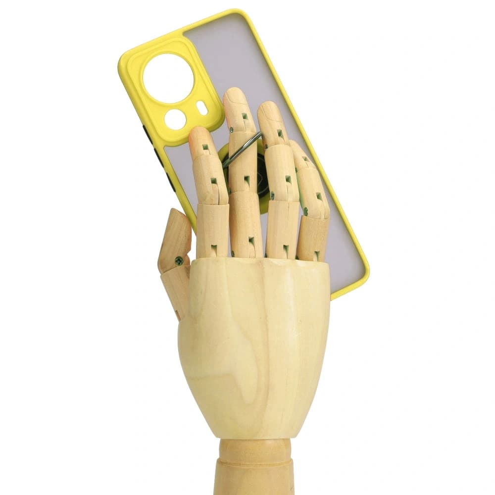 Bizon Case Hybrid Ring Xiaomi 13 Lite fumuriu cu un cadru galben - 8