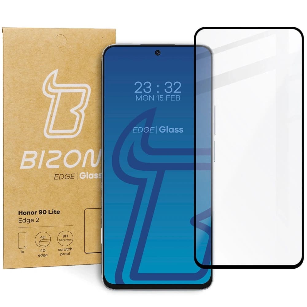 Tvrzené sklo Bizon Glass Edge 2 pro Honor 90 Lite černé - 1