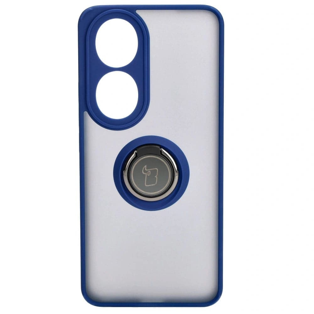 Etui s úchopem na prst Bizon Case Hybrid Ring pro Honor 90 kouřové s modrým rámečkem - 2