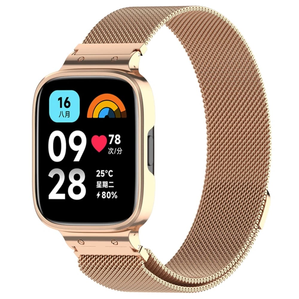 Bizon Strap + Case Watch Chain Xiaomi Redmi Watch 3 Active roségold