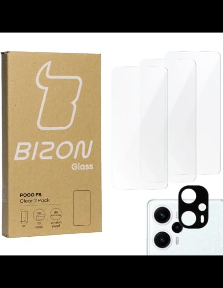 BIZON Clear 3x Bildschirmglas + Kameraglas Xiaomi Poco F5
