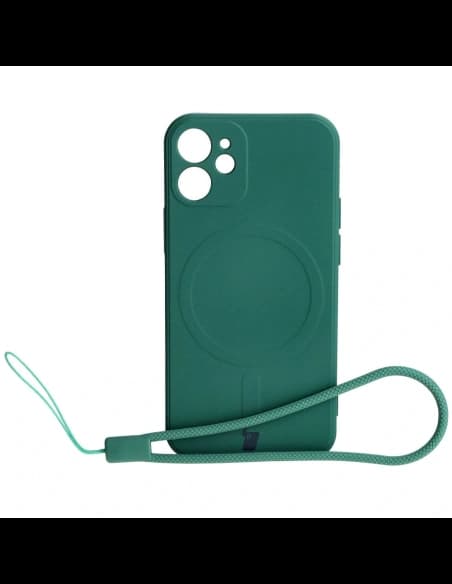 Bizon Case Silicone MagSafe Sq Apple iPhone 12 Mini dark green