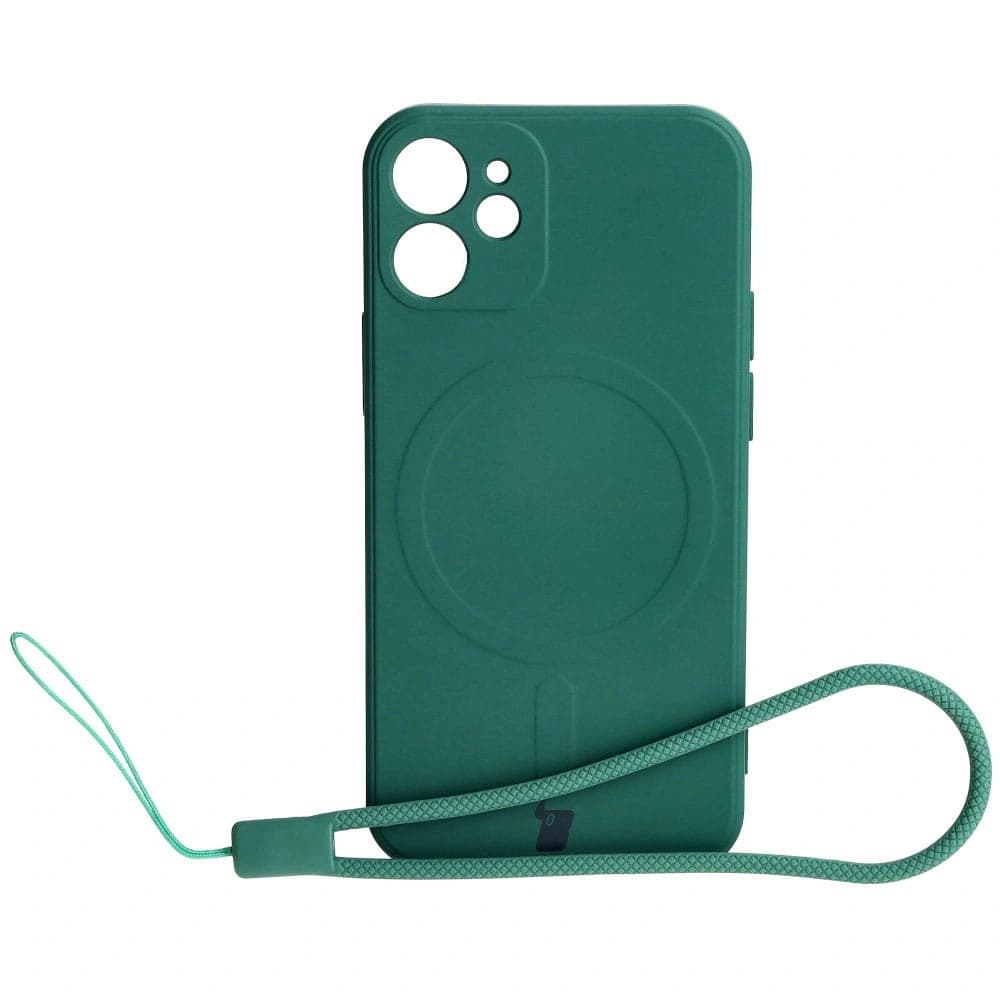 Bizon Case Silicone MagSafe Sq Apple iPhone 12 Mini dark green