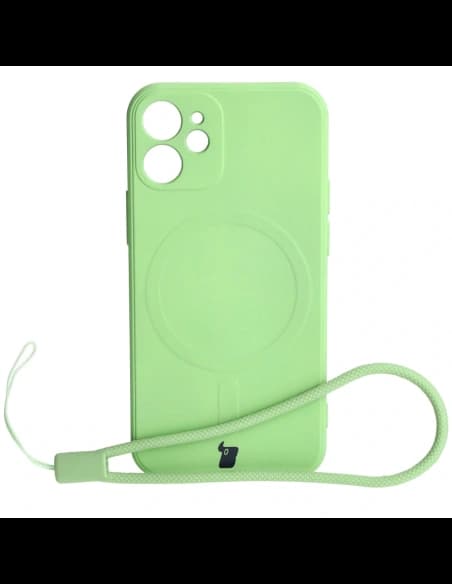 Bizon Case Silicone MagSafe Sq Apple iPhone 12 Mini light green