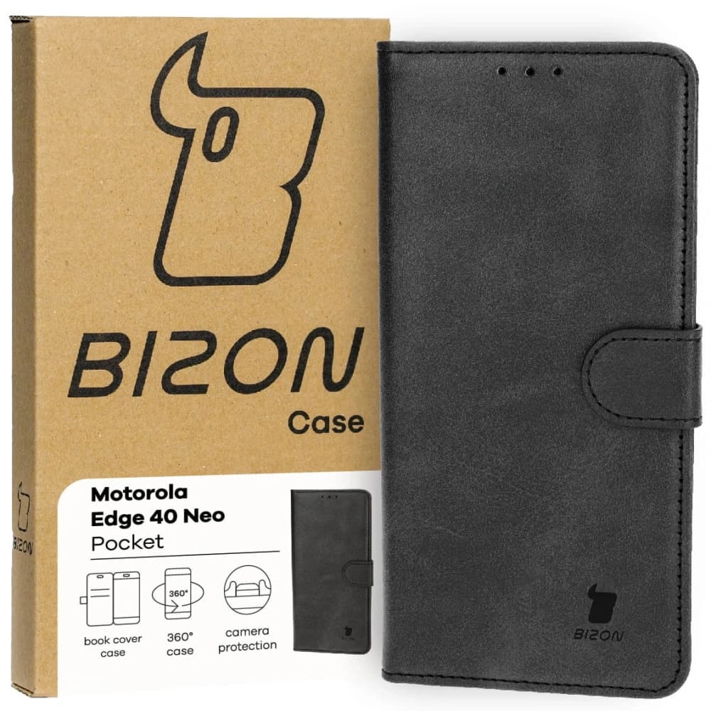 Pouzdro s klopou Bizon Case Pocket pro Motorola Edge 40 Neo černé - 1