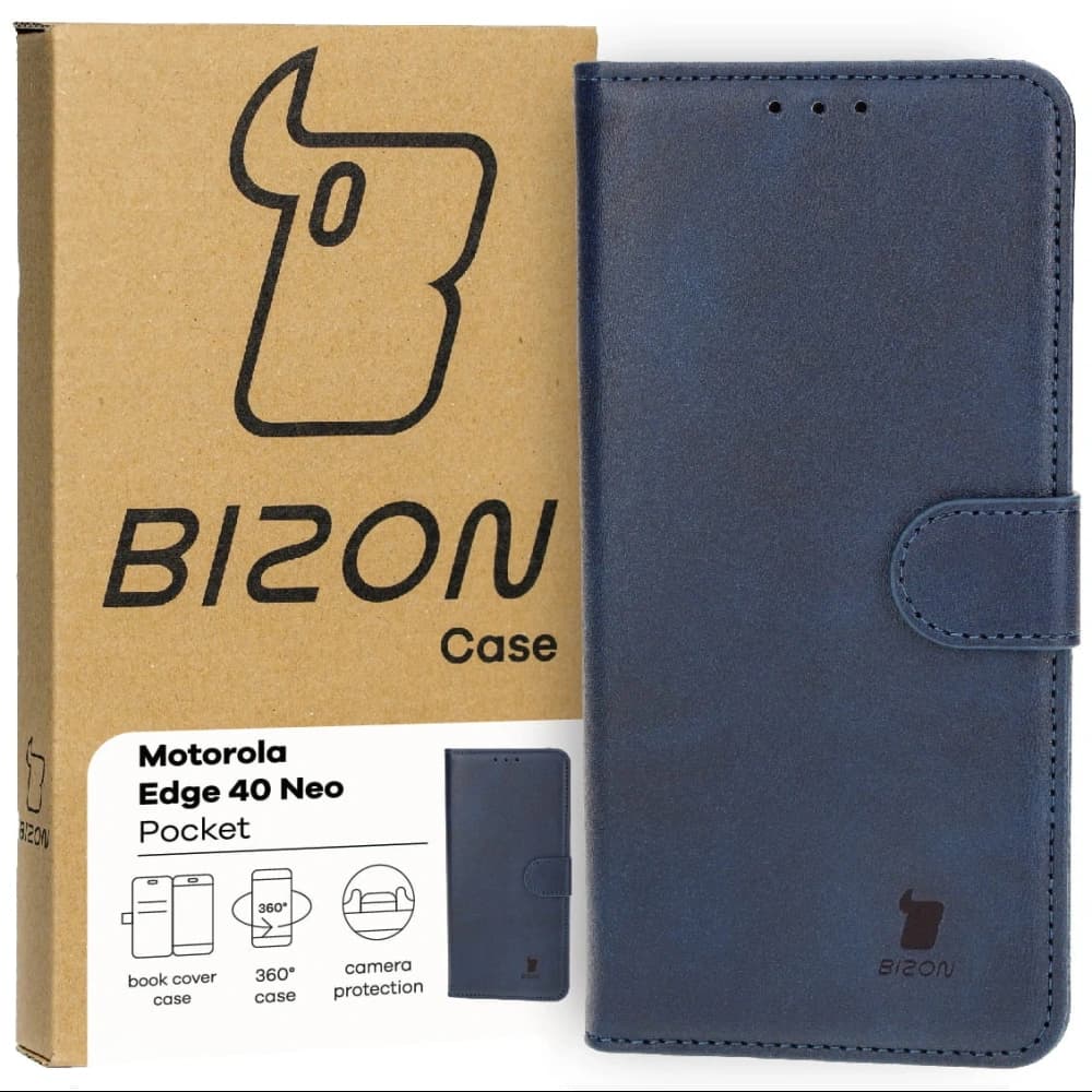 Bizon Caz Pocket Motorola Edge 40 Neo albastru marin