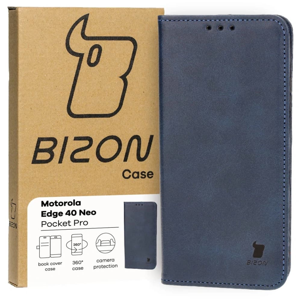 Bizon Case Pocket Pro Motorola Edge 40 Neo albastru marin