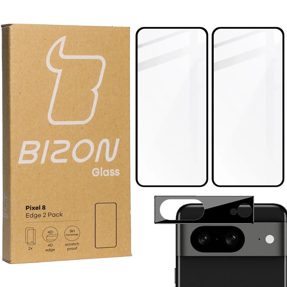 BIZON Edge 2x sticlă pentru ecran + sticlă pentru cameră Pixel 8 - 1