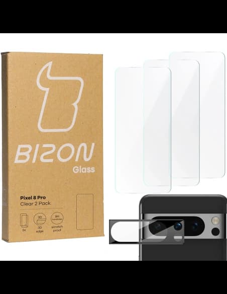 BIZON Clear 3x Bildschirmglas + Kameraglas Pixel 8 Pro