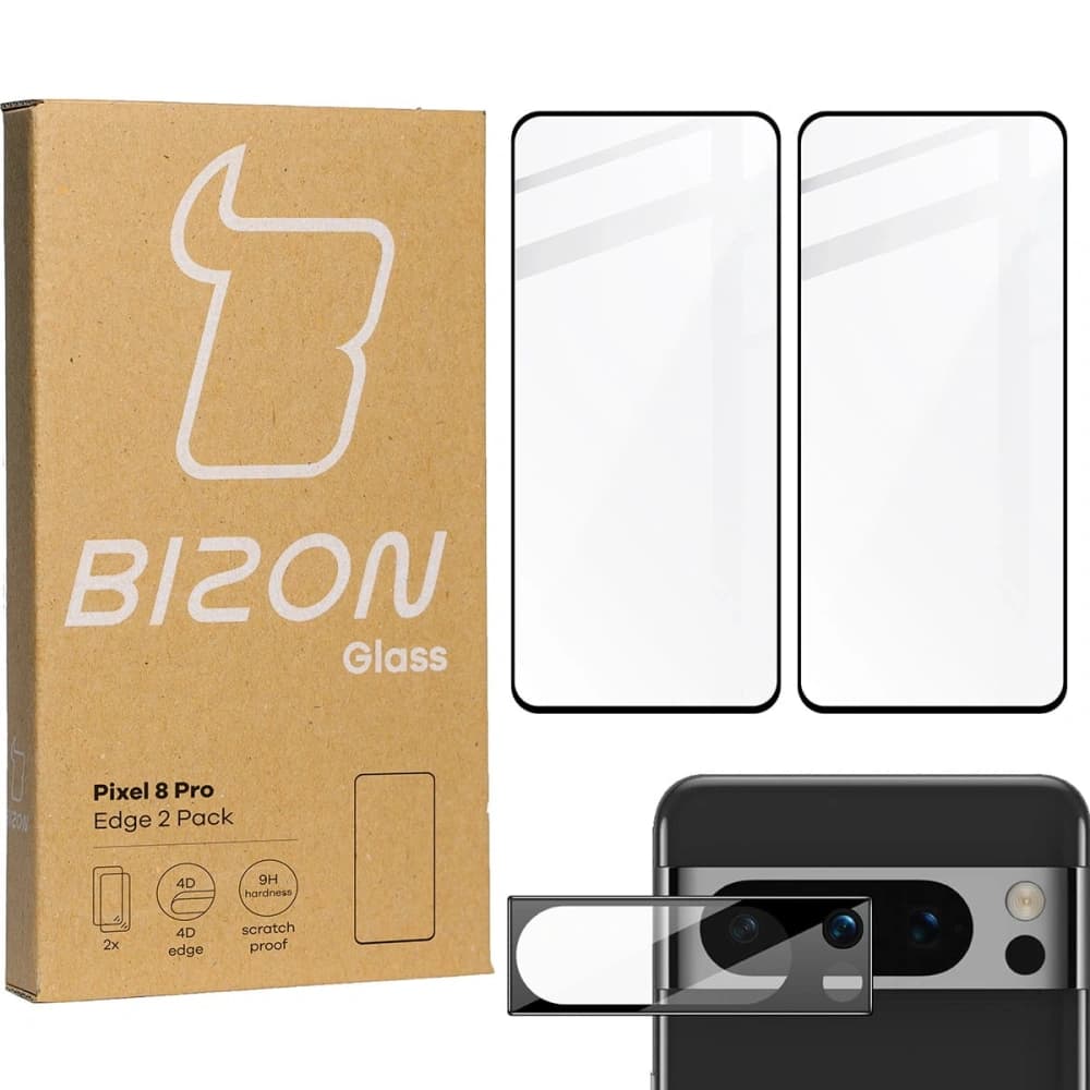 BIZON Edge 2x Bildschirmglas + Kameraglas Pixel 8 Pro - 1