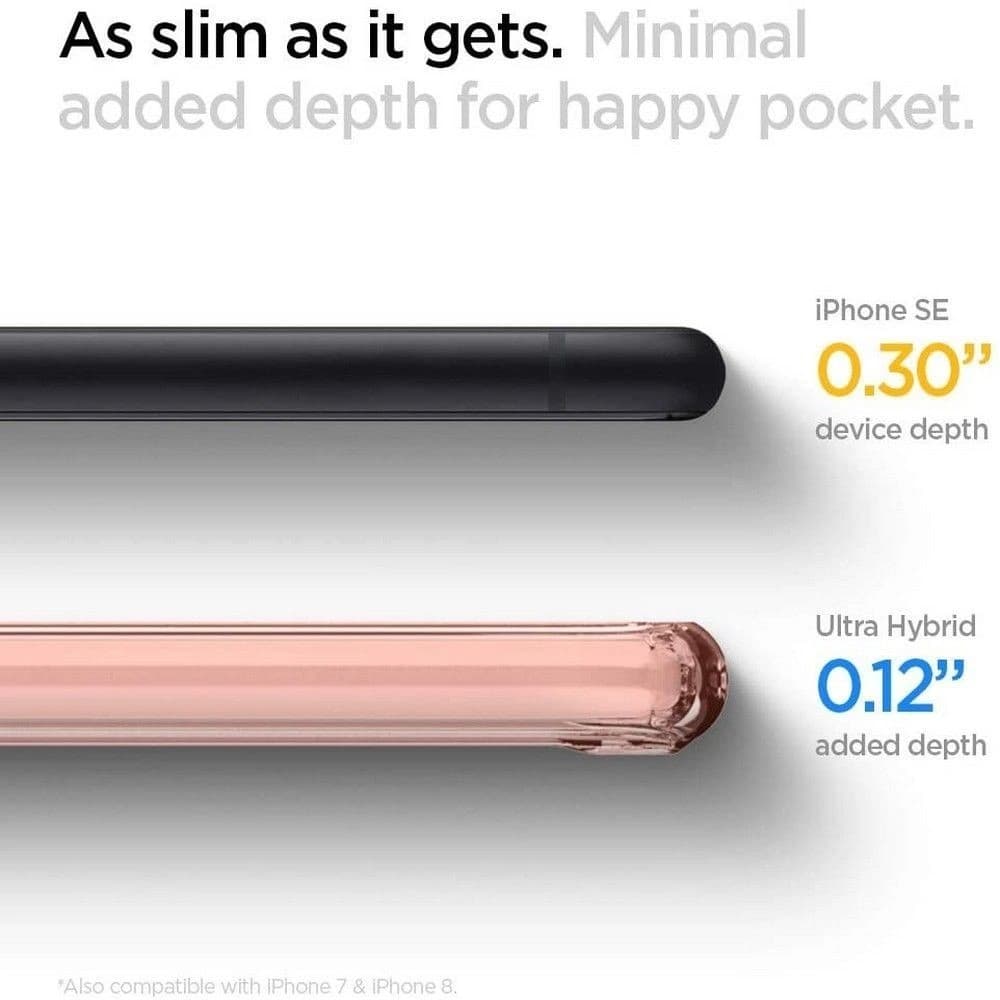 Etui Spigen Ultra Hybrid Apple iPhone SE 2022/SE 2020/8/7 Cristal Roz - 4