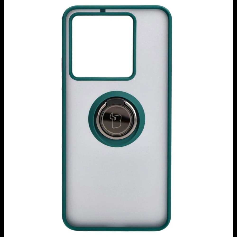 Bizon Case Hybrid Ring Xiaomi 13T Pro / 13T rauchig mit einem dunkelgrünen Rahmen - 2