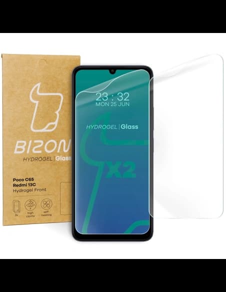 Bizon Glass Hydrogel Front Redmi 13C/13C 5G/Poco C65 [2 PACK]