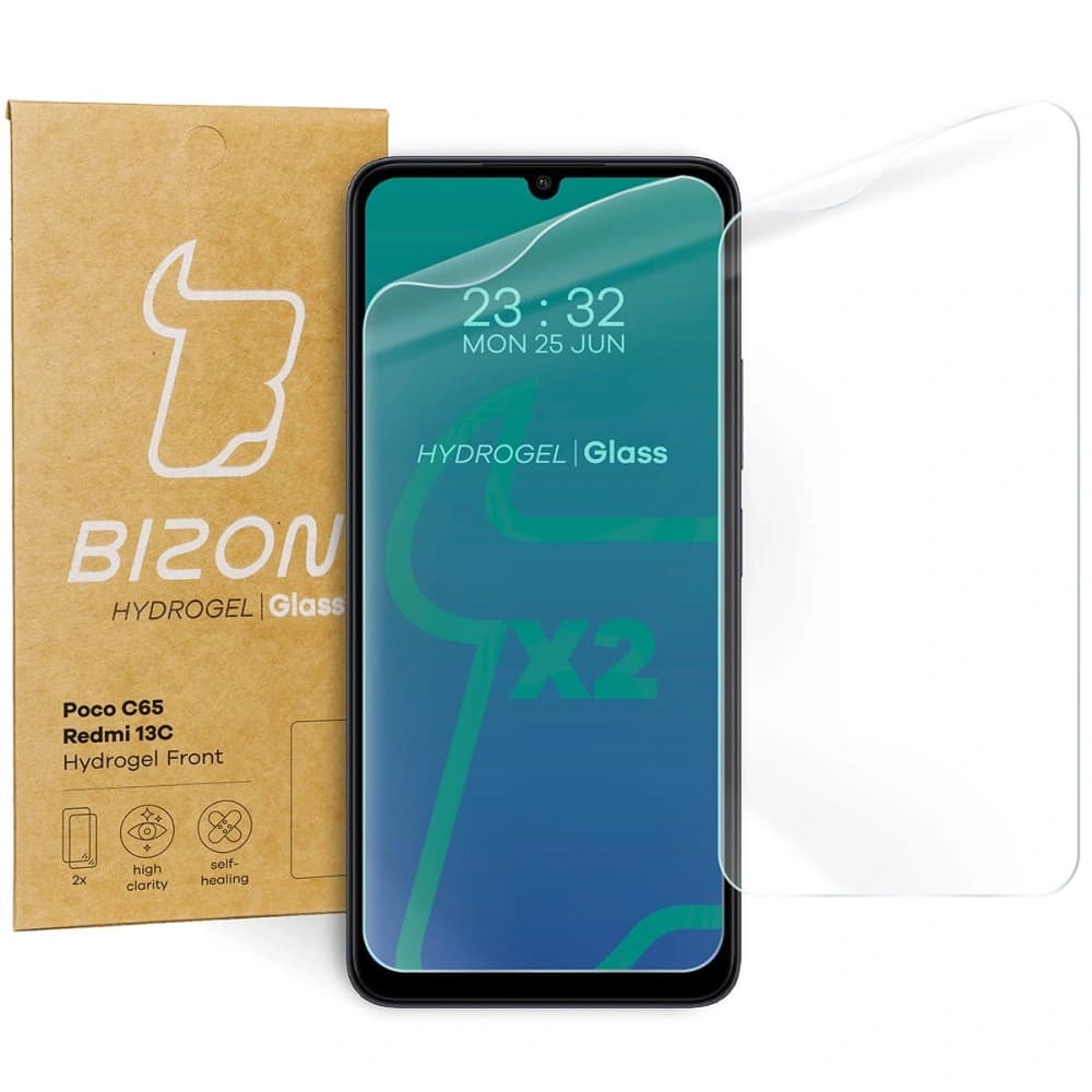 Bizon Glass Hydrogel Front Redmi 13C/13C 5G/Poco C65 [2 PACK] - 1