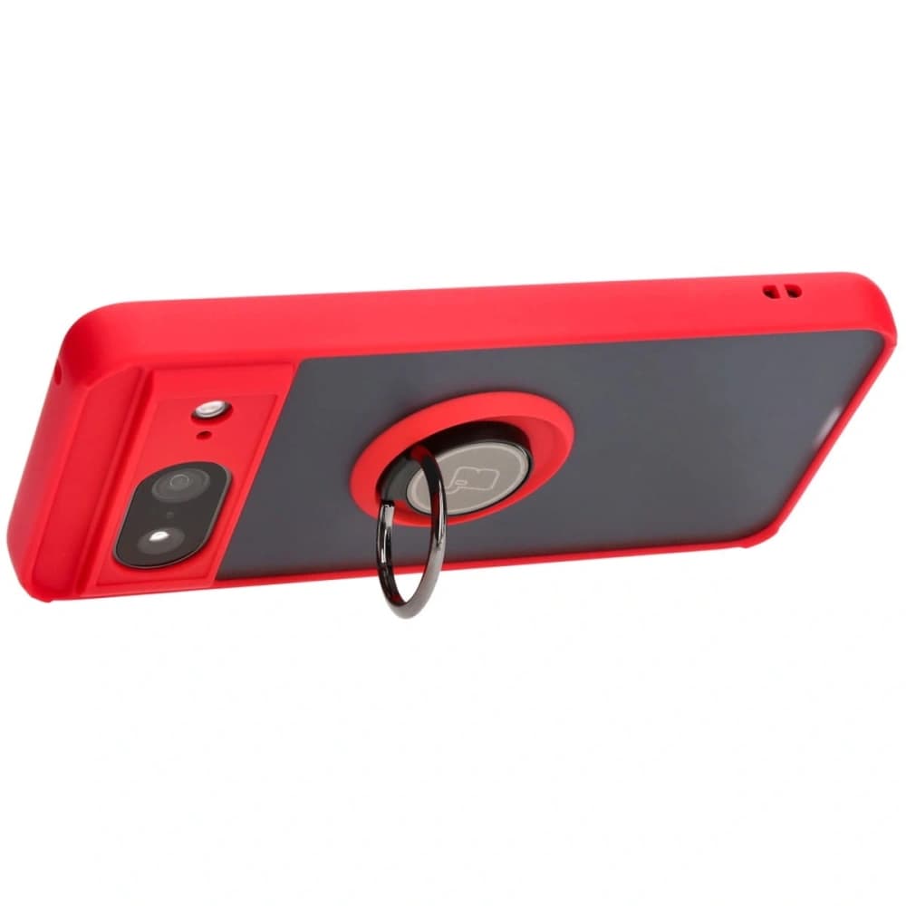 Bizon Case Hybrid Ring Google Pixel 8 fumurie cu un cadru roșu - 5