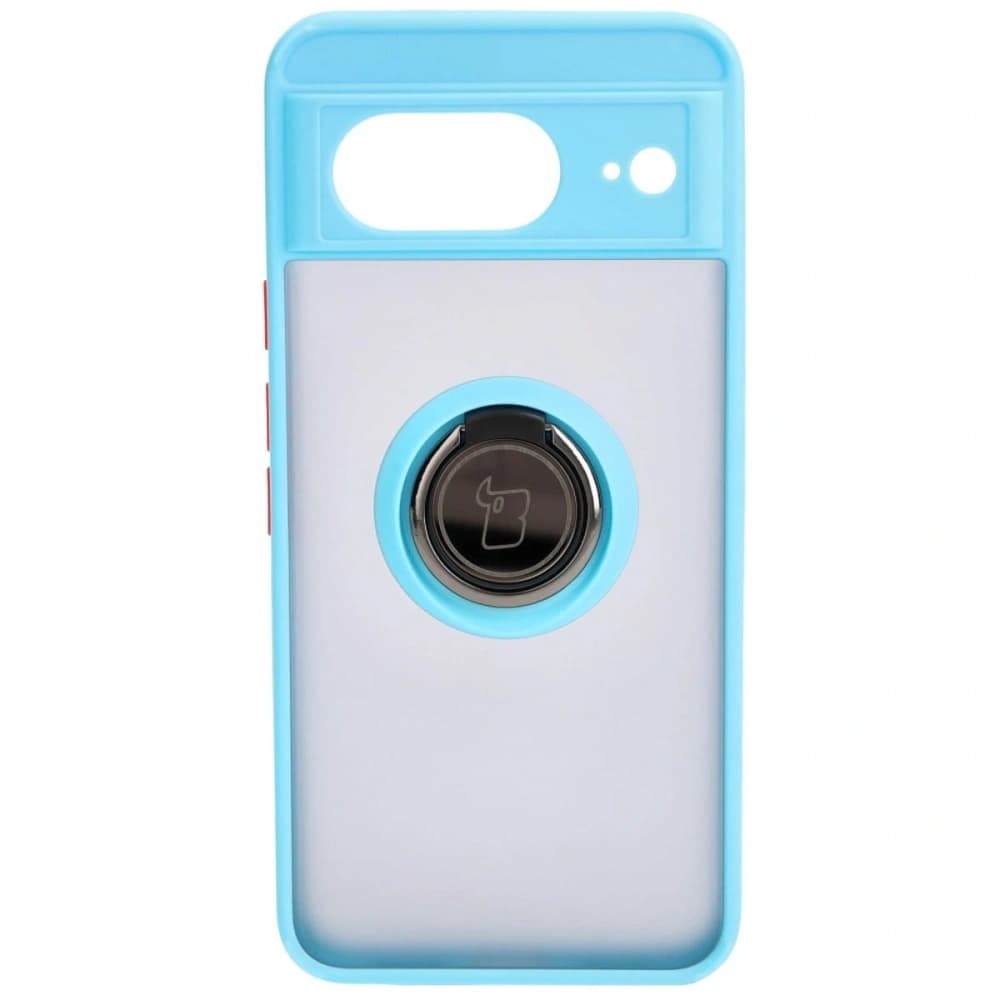 Bizon Case Hybrid Ring Google Pixel 8 smoky cu un cadru de culoare albastră deschisă - 2