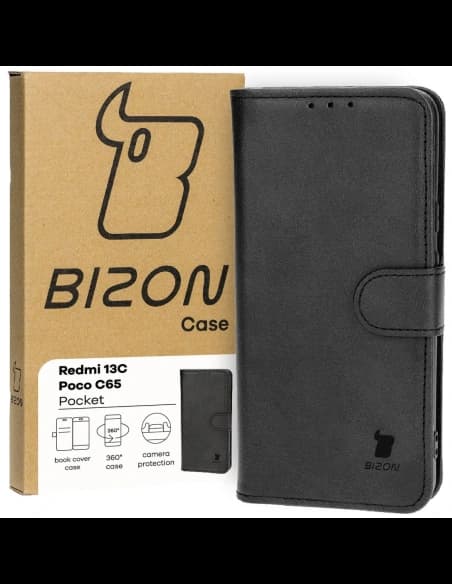 Bizon Case Pocket Xiaomi Redmi 13C / Xiaomi Poco C65 negru
