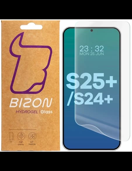 Folia hydrogelová na displej Bizon Glass Hydrogel Front do Samsung Galaxy S25 Plus / S24 Plus [2 PACK]