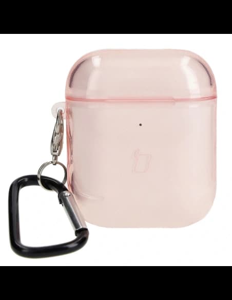 Etui Bizon Case Headphone Clear pro Airpods 1/2 průhledně-růžové