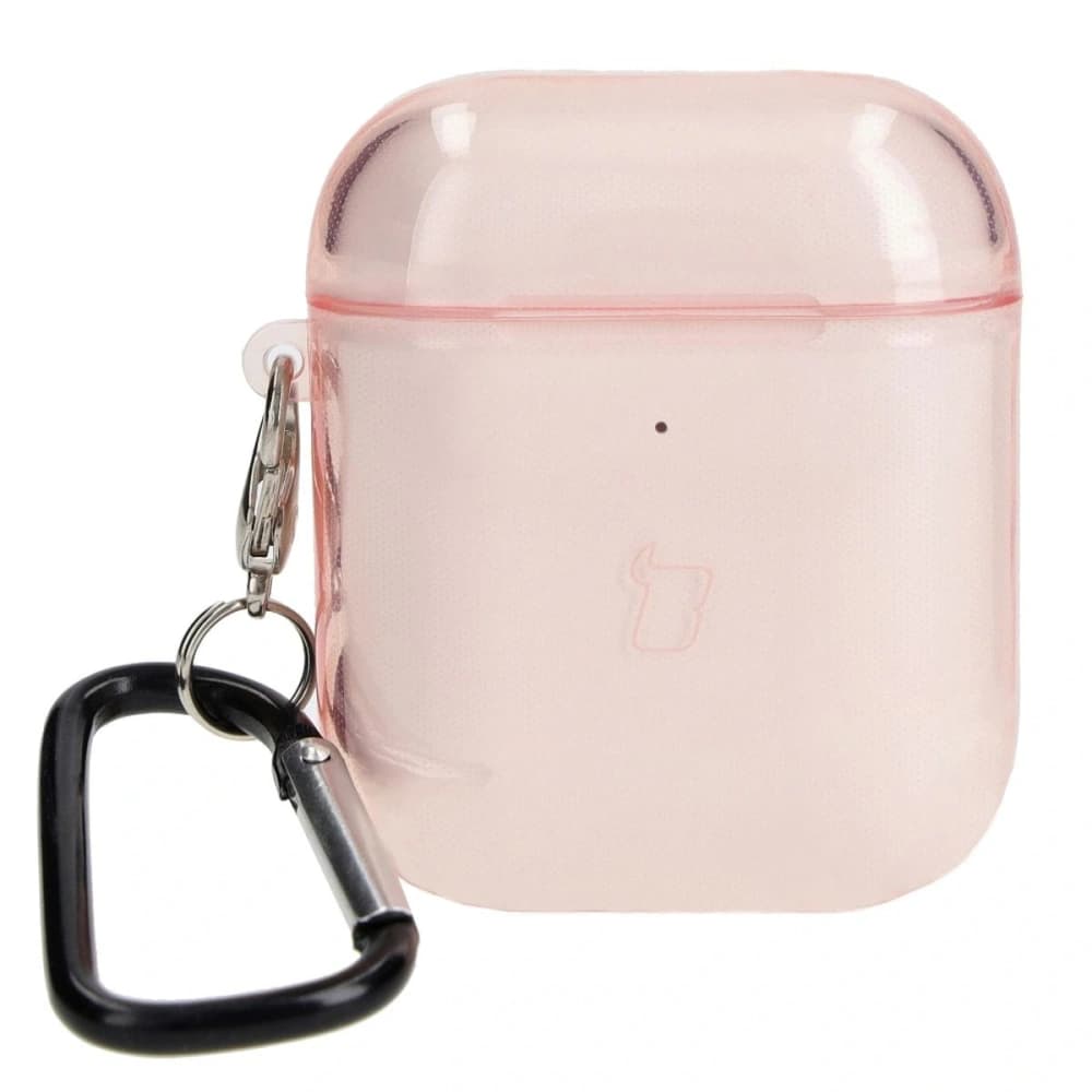 Etui Bizon Case Headphone Clear pro Airpods 1/2 průhledně-růžové