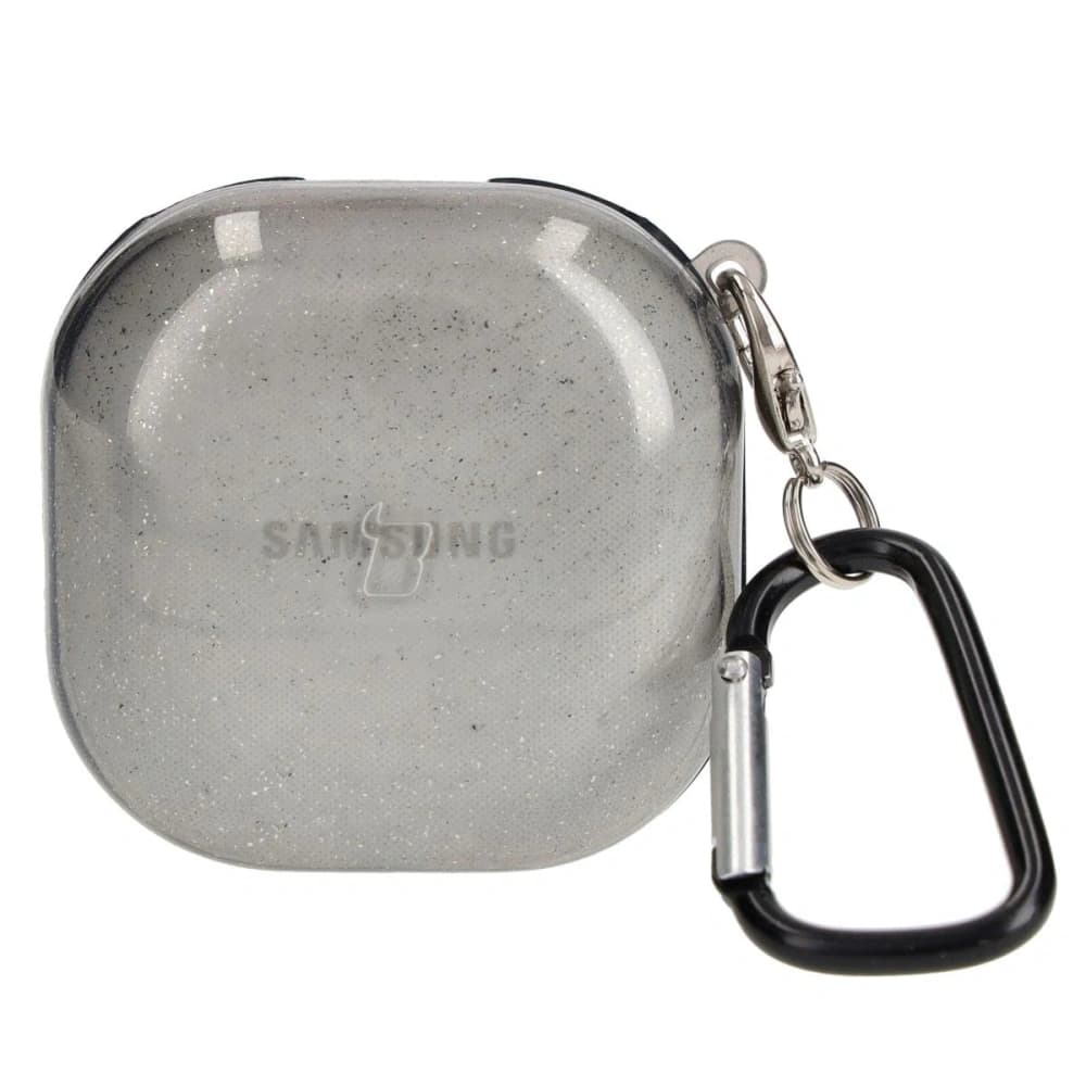 Bizon Case Headphone Clear Samsung Galaxy Buds Live / Pro / Buds2 / Buds2 Pro / Buds FE fekete-csillámos - 1