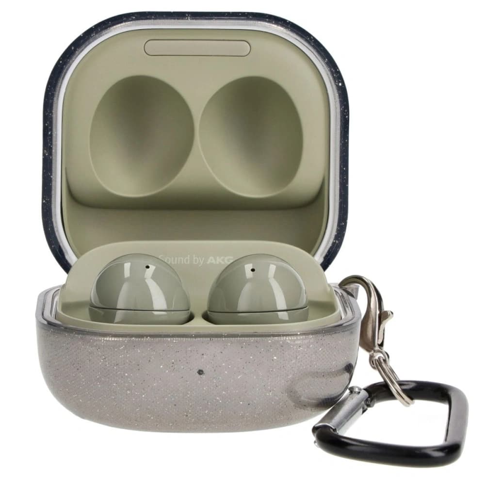 Bizon Case Headphone Clear Samsung Galaxy Buds Live / Pro / Buds2 / Buds2 Pro / Buds FE fekete-csillámos - 3