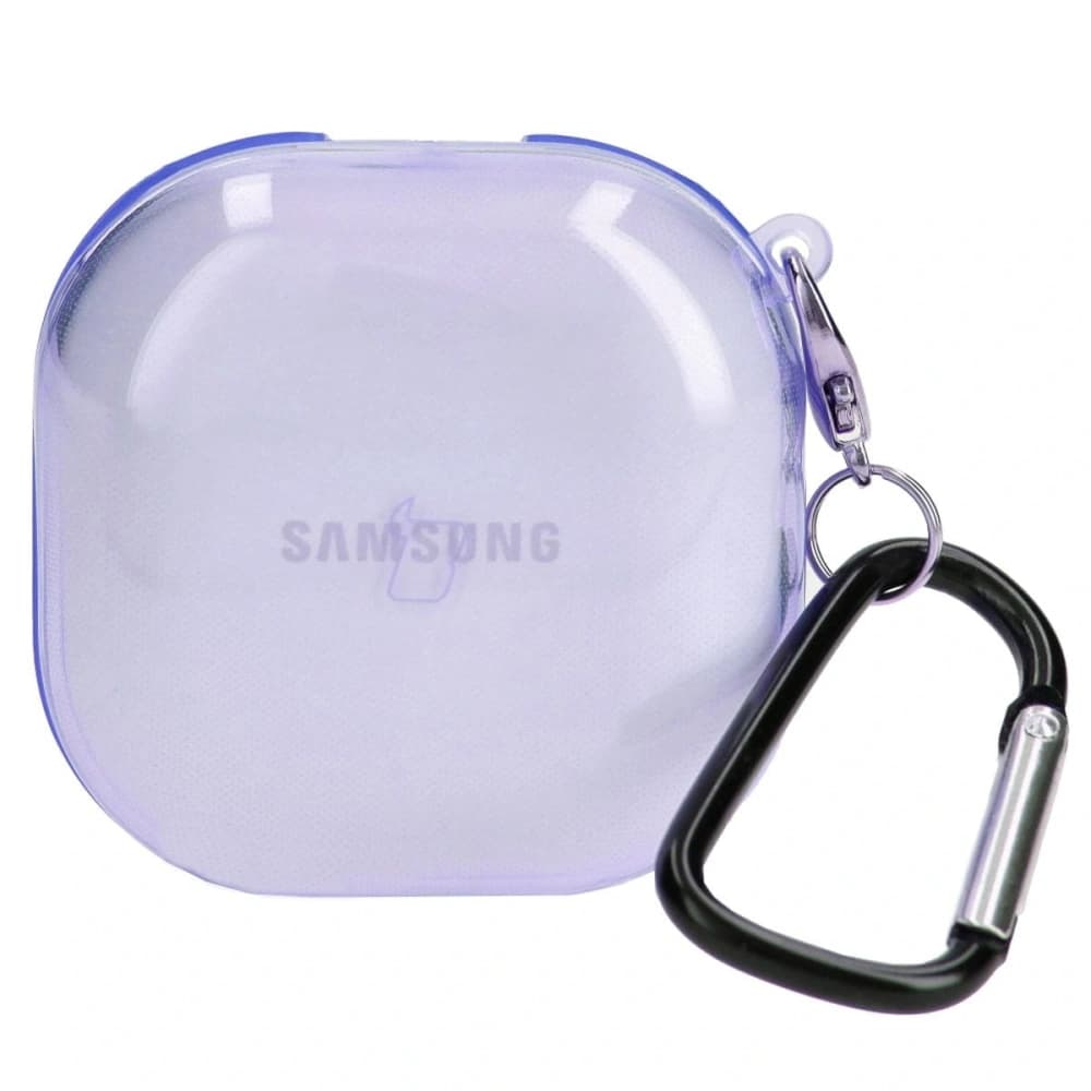 Etui Bizon Case Headphone Clear do Samsung Galaxy Buds Live / Pro / Buds2 / Buds2 Pro / Buds FE průhledně fialové