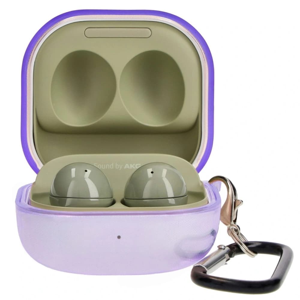 Etui Bizon Case Headphone Clear do Samsung Galaxy Buds Live / Pro / Buds2 / Buds2 Pro / Buds FE průhledně fialové - 3
