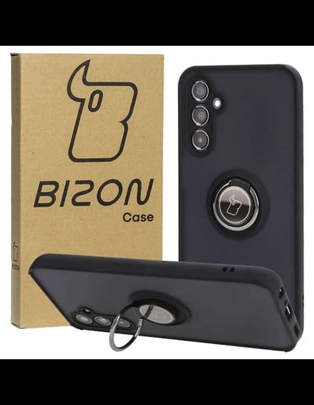 Bizon Case Hybrid Ring Samsung Galaxy M34 5G fumuriu cu un cadru negru