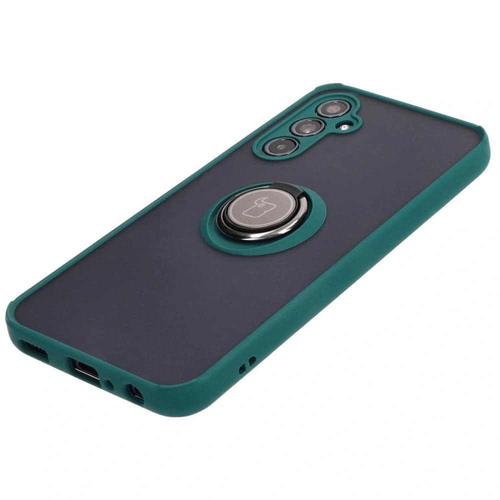 Bizon Case Hybrid Ring Samsung Galaxy M34 5G fumurie cu un cadru verde închis - 3