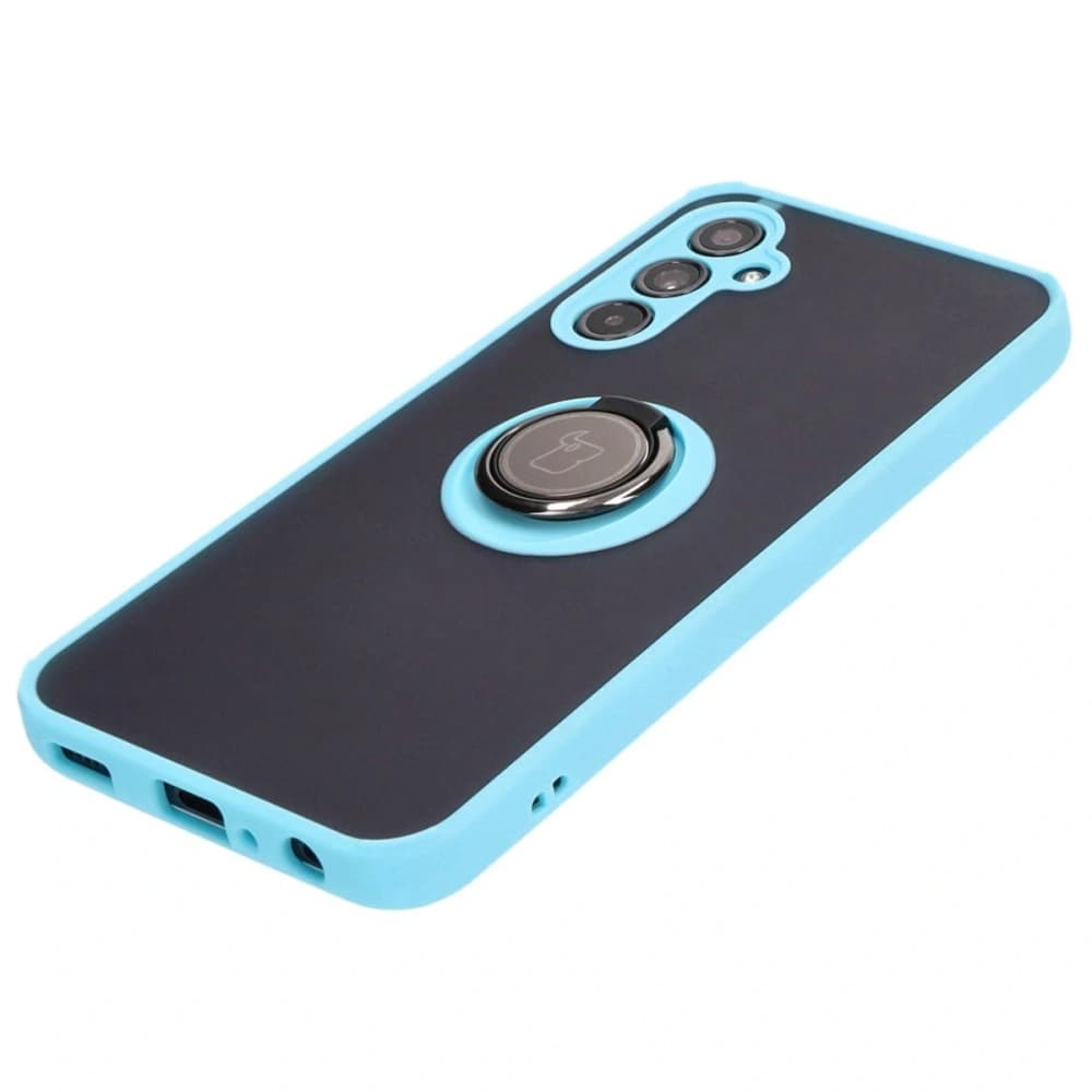 Bizon Case Hybrid Ring Samsung Galaxy M34 5G fumuriu cu un cadru de culoare albastru deschis - 3