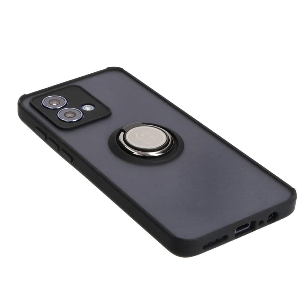 Bizon Case Hybrid Ring Motorola Moto G84 5G smoky with a black frame - 4