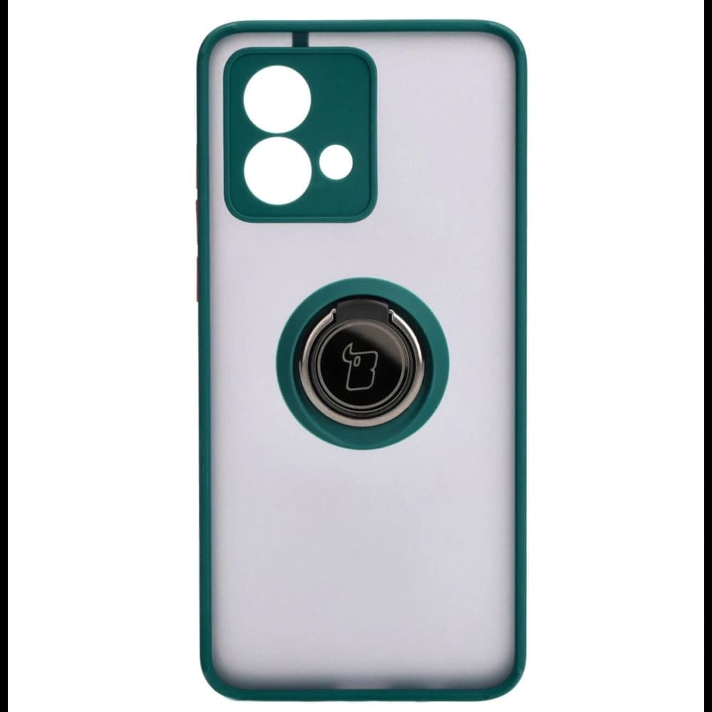 Bizon Case Hybrid Ring Motorola Moto G84 5G smoky with a dark green frame - 2