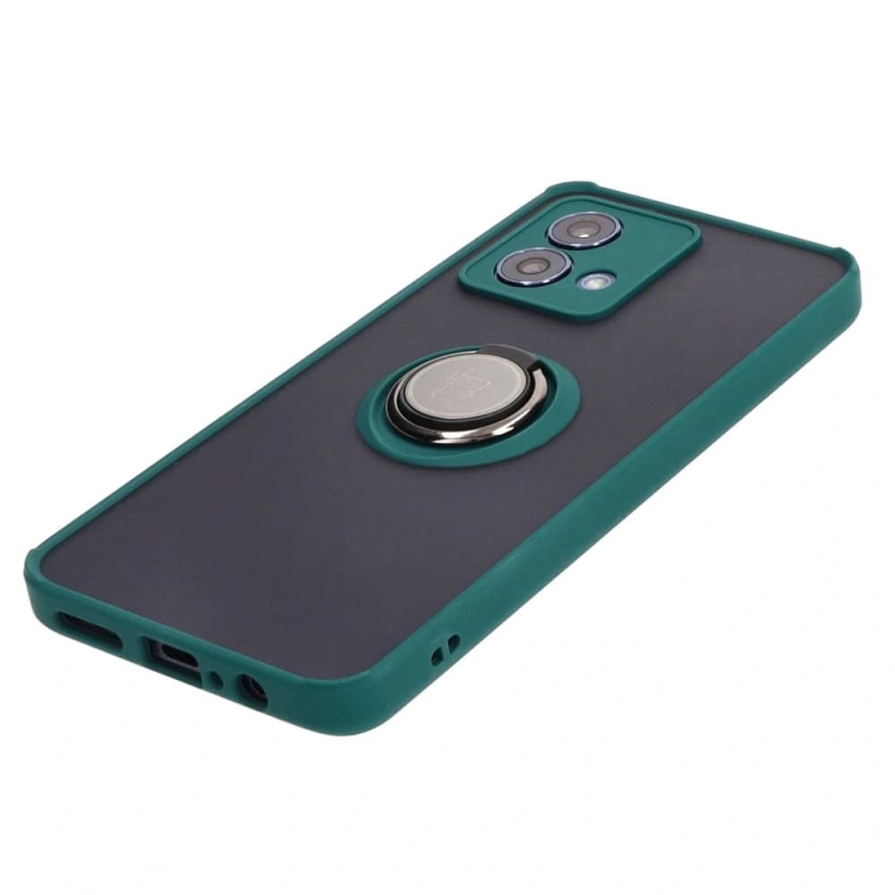 Bizon Case Hybrid Ring Motorola Moto G84 5G smoky with a dark green frame - 3
