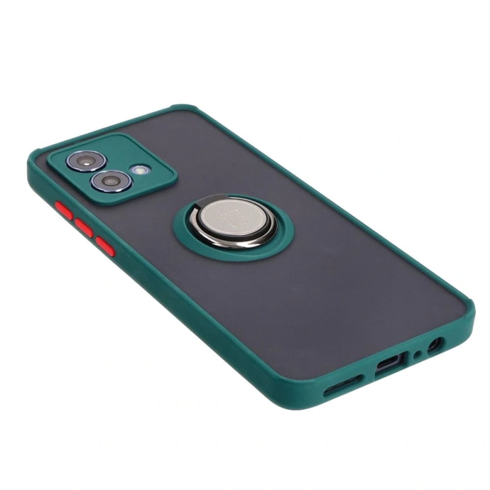 Bizon Case Hybrid Ring Motorola Moto G84 5G smoky with a dark green frame - 4