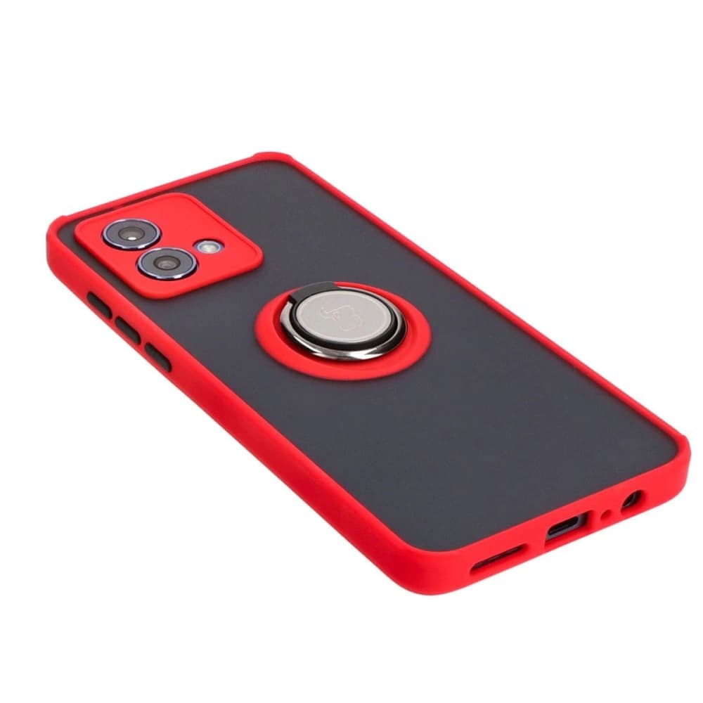 Bizon Case Hybrid Ring Motorola Moto G84 5G smoky with a red frame - 4